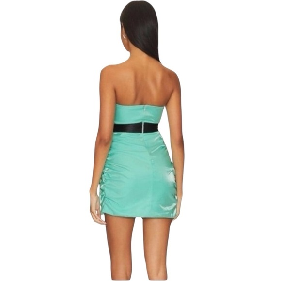 Superdown Lexi Sweetheart Mini Dress in Teal Size XS NWT Mermaid Blue Bow - Picture 6 of 14